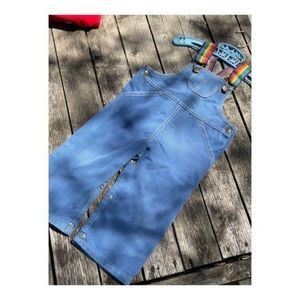 Vintage Little Rascals Overalls Cotton Velvet Rainbow